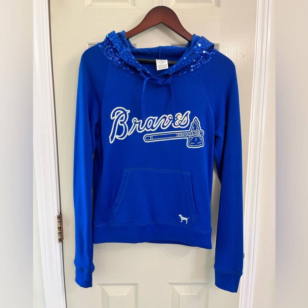 Atlanta Braves Victoria’s Secret Pink with 5th and Oceans sweater. Size Small.